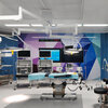 Operating room with glass wall system Glass wall system with motif print in the operating room