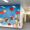 children unit with wall print, modular wall system
