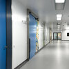 Corridor with automatic sliding doors in a hospital