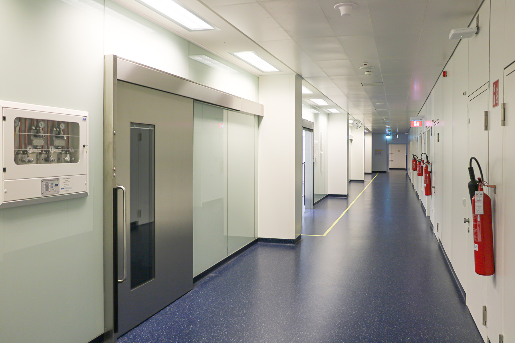 OR corridor, with sliding door, Bolzano Central Hospital