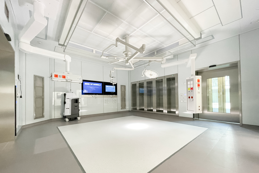 Operationsraum in Glas in Biel, Schweiz